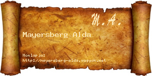 Mayersberg Alda névjegykártya
